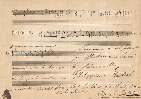 « Souvenir aussi pédant qu’affectueux laissé à Mademoiselle Philippine Kaskel par sa très là [lasse ?] mais très dévouée viol