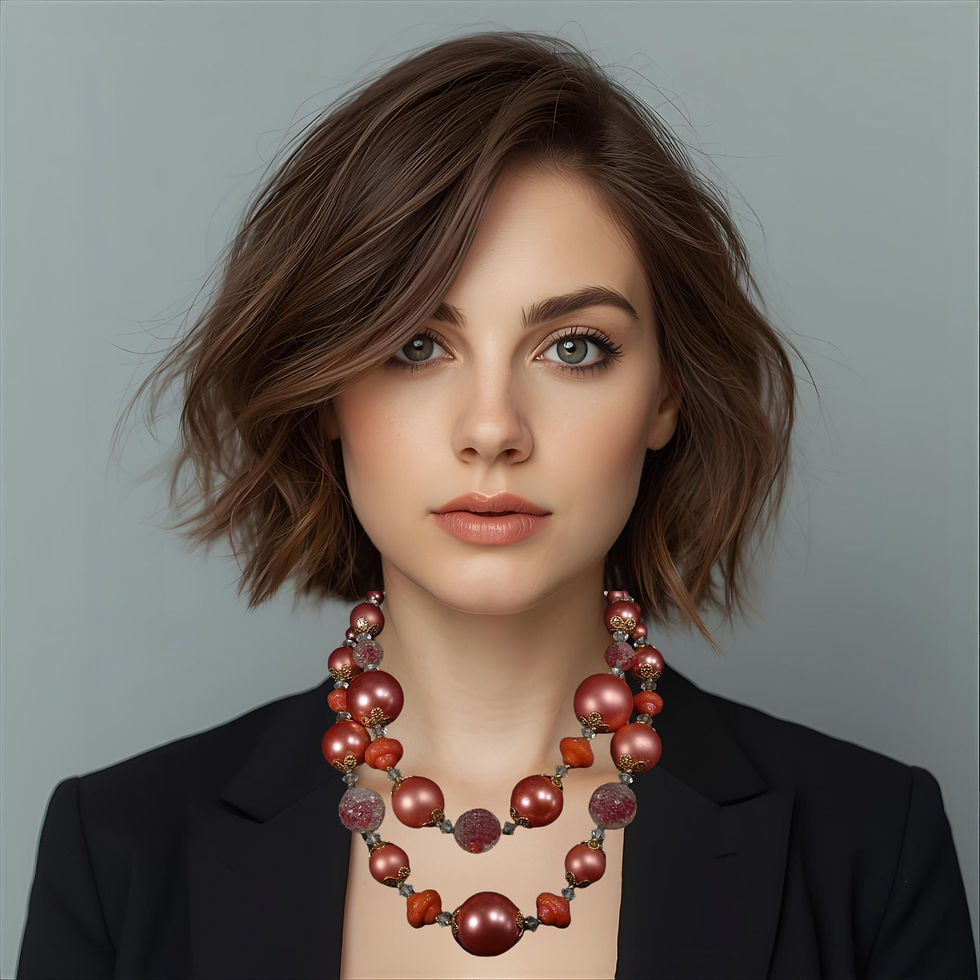 Mid Century Jewelry - Vendome Pink Lucite Beaded Choker