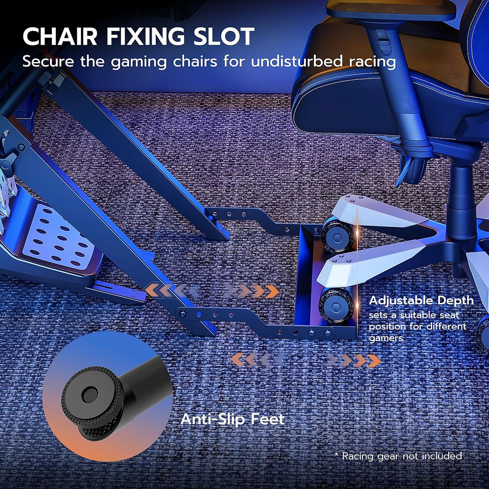Thumbnail: ARES WING Foldable Sim Racing Wheel Stand with Chair Fixing Slot