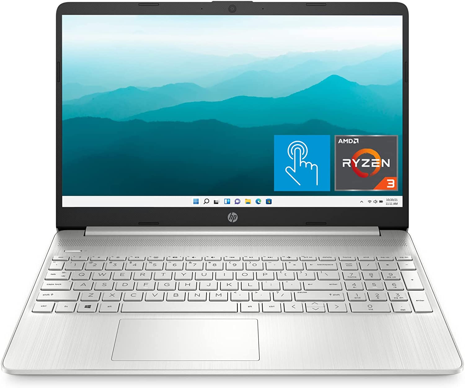 HP 15 Laptop - AMD Ryzen 3 3250U, 8GB RAM, 256GB SSD - Natural Silver