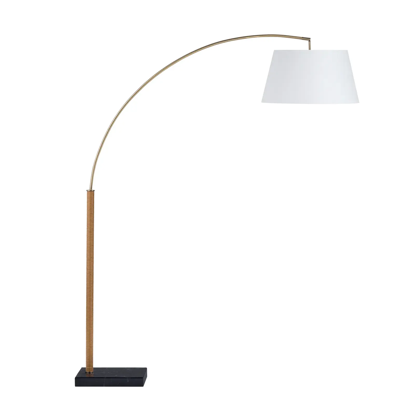 76.25"H Metal + Marble Base Arch Floor Lamp
