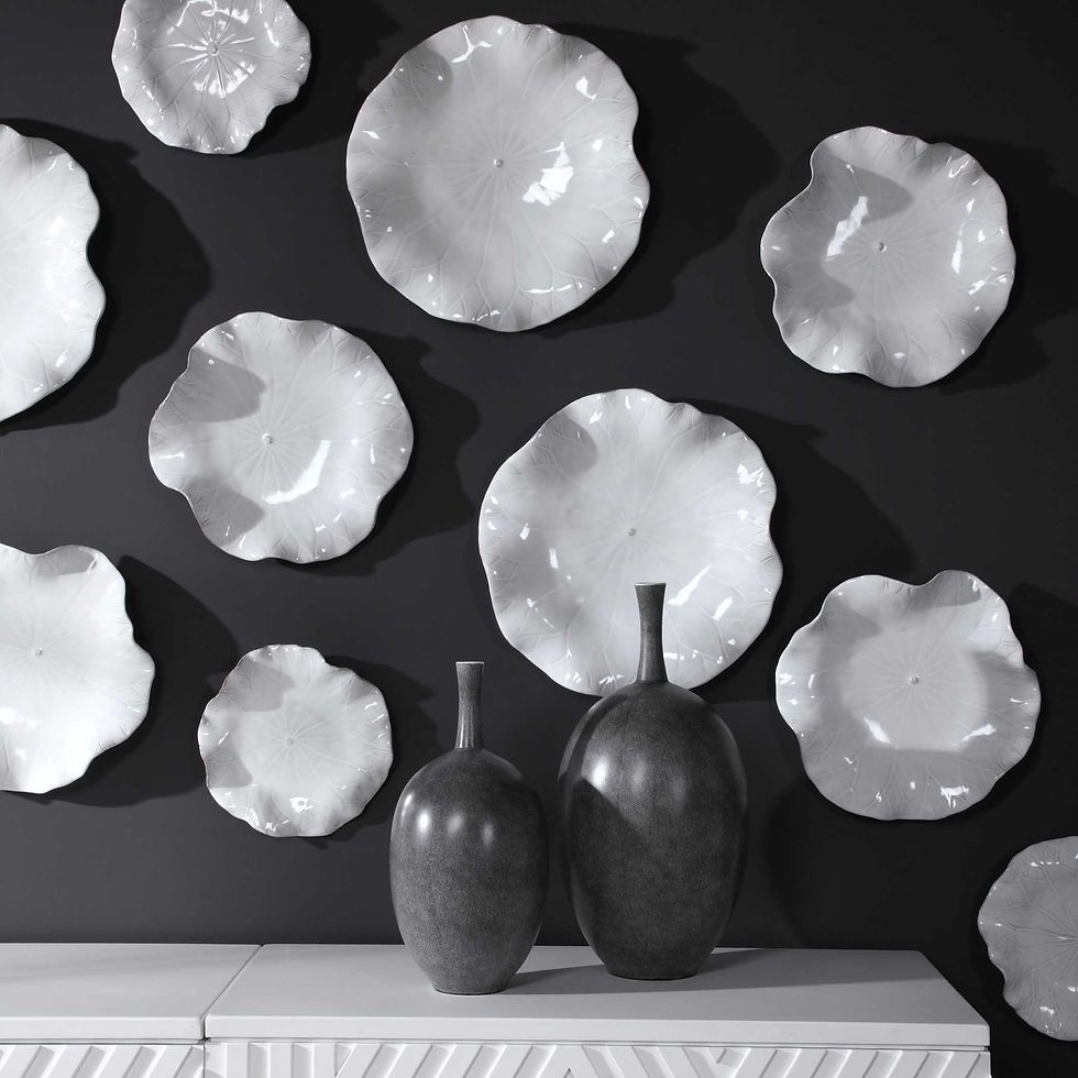 Thumbnail: Abella Ceramic Outdoor Wall Decor S/3