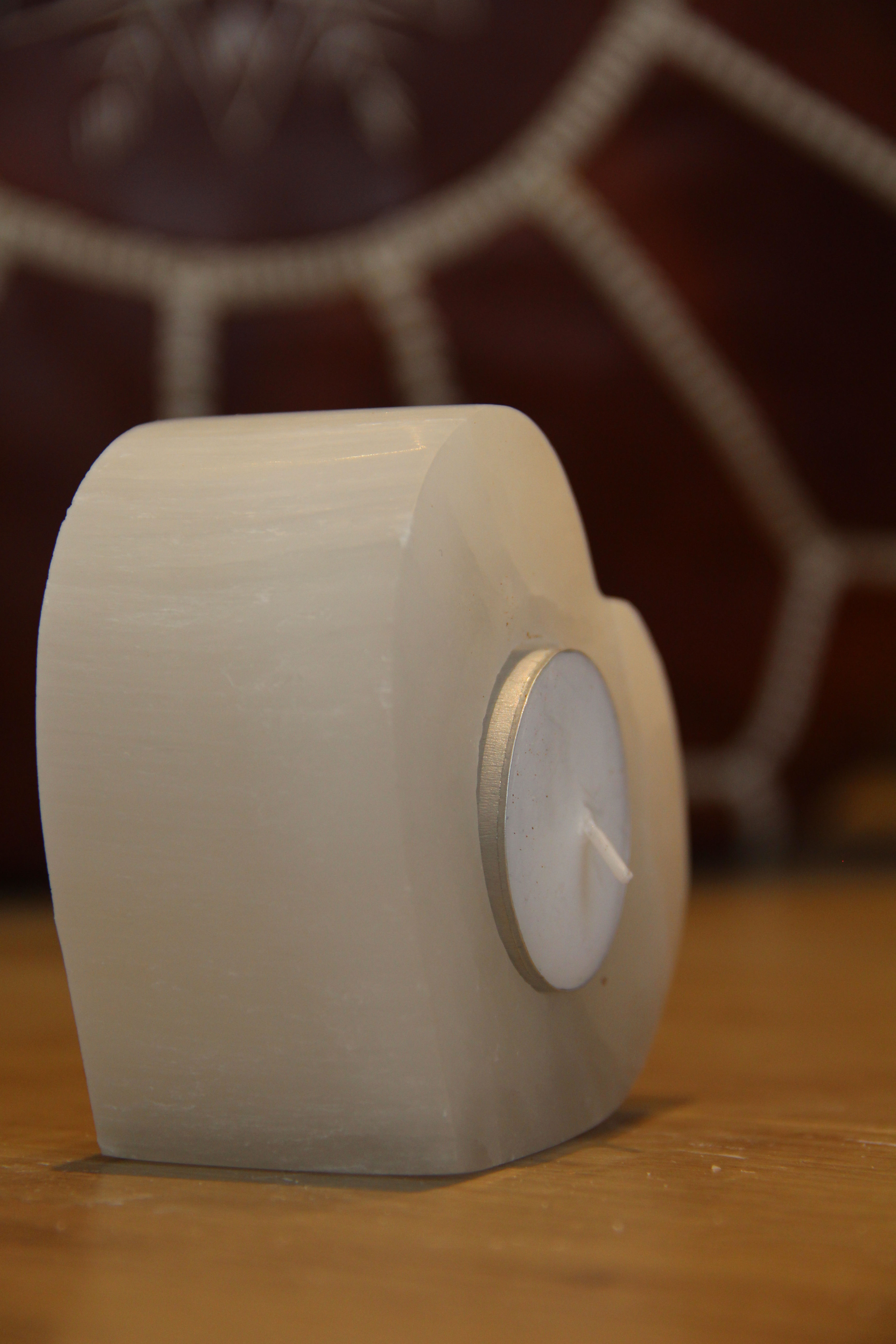 Selenit Herz Teelichthalter - 10,5cm