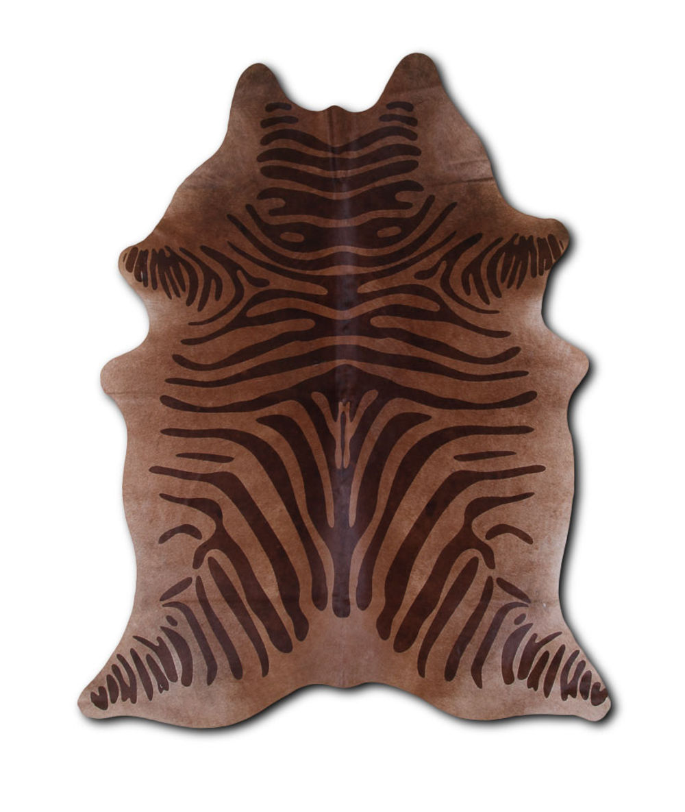 Appentency PRINTED cowhide rugs for sale ZEBRA BROWN ON CAMEL rug