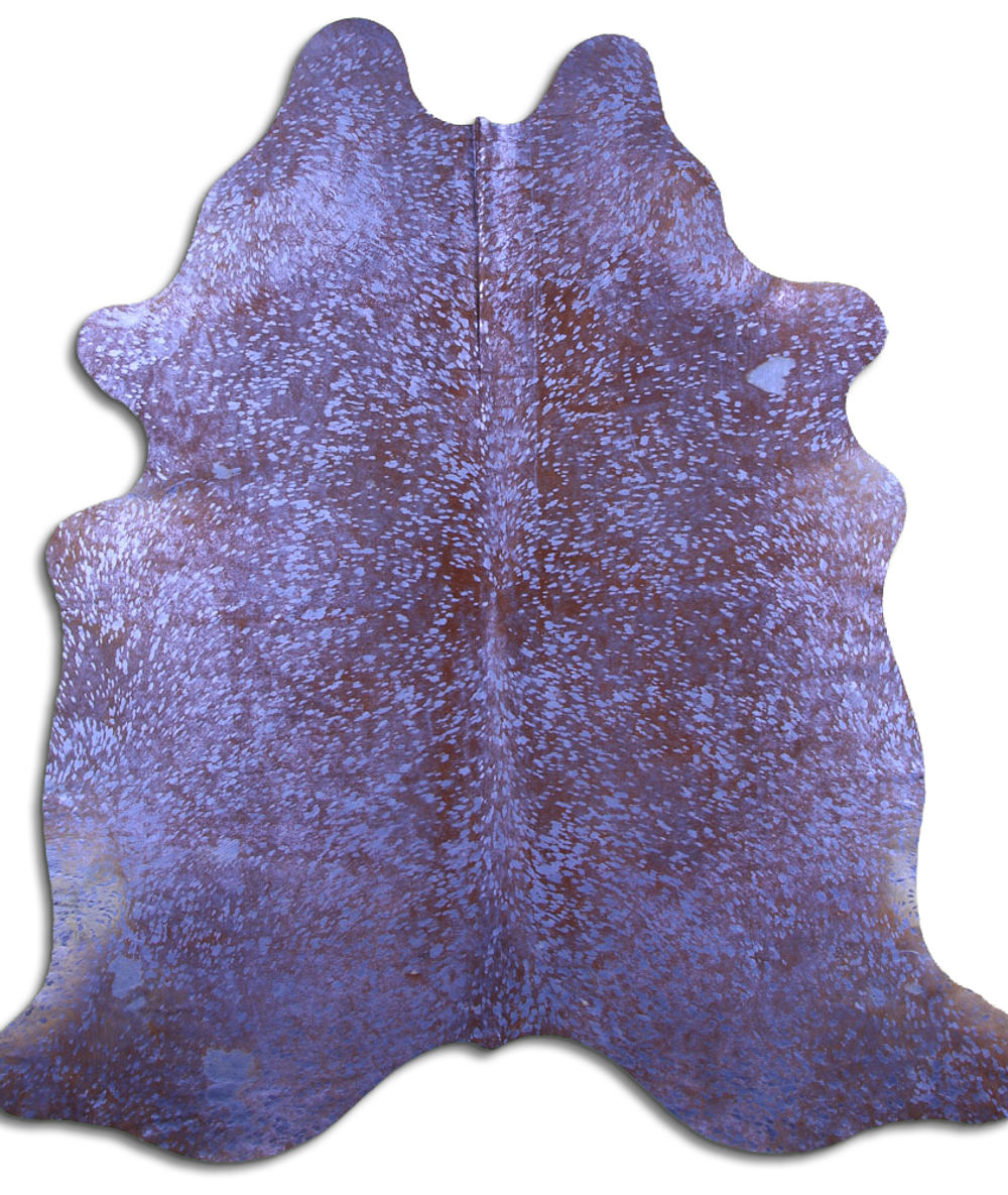 Blessed cowhide rugs for sale PURPLE METALLIC ON BROWN rug
