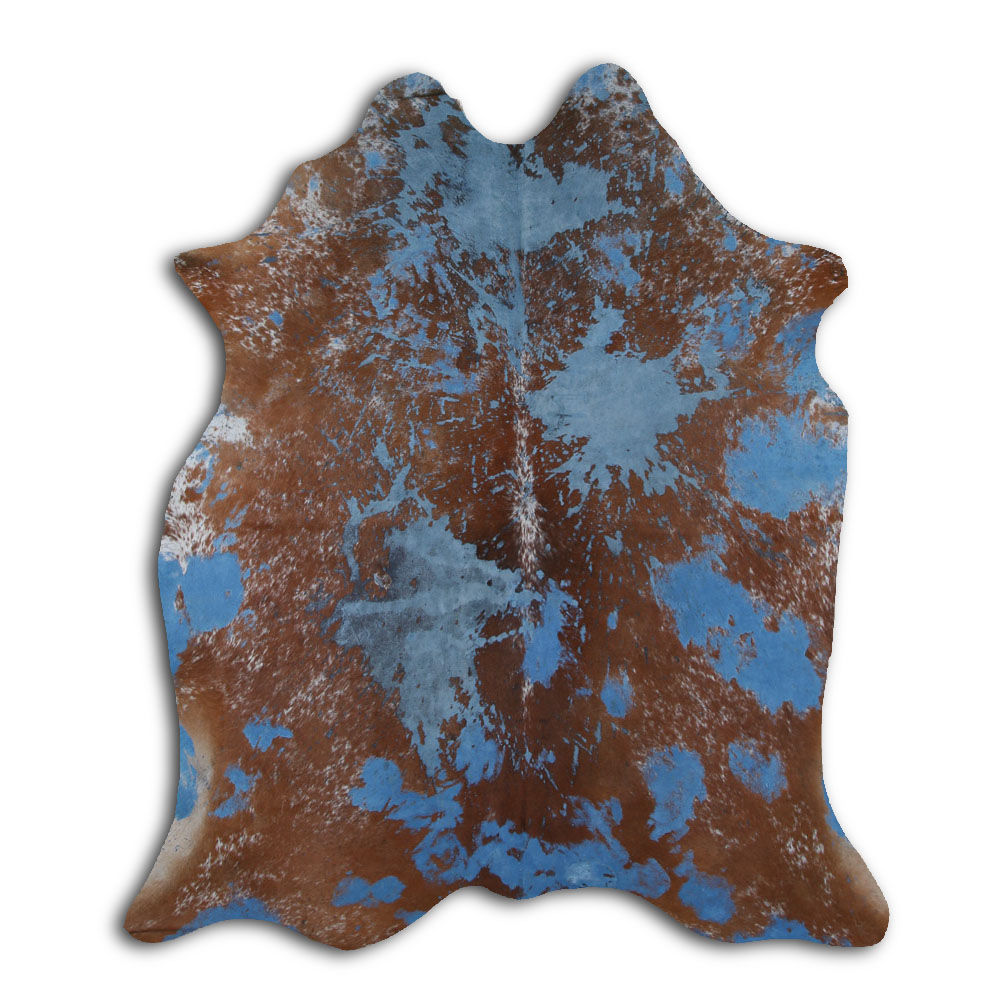 Conquer cowhide rugs for sale DISTRESSED NAVY BLUE rug