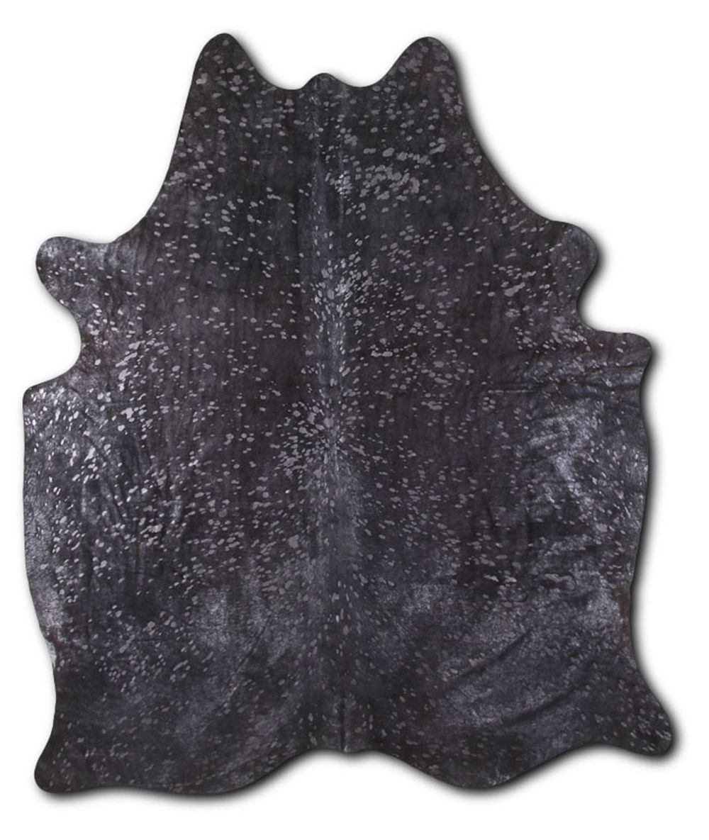 Banquet cowhide rugs for sale SILVER METALLIC ON BLACK rug