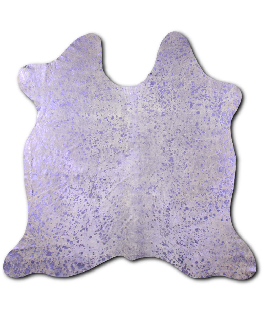 Animate cowhide rugs for sale PURPLE METALLIC ON WHITE rug