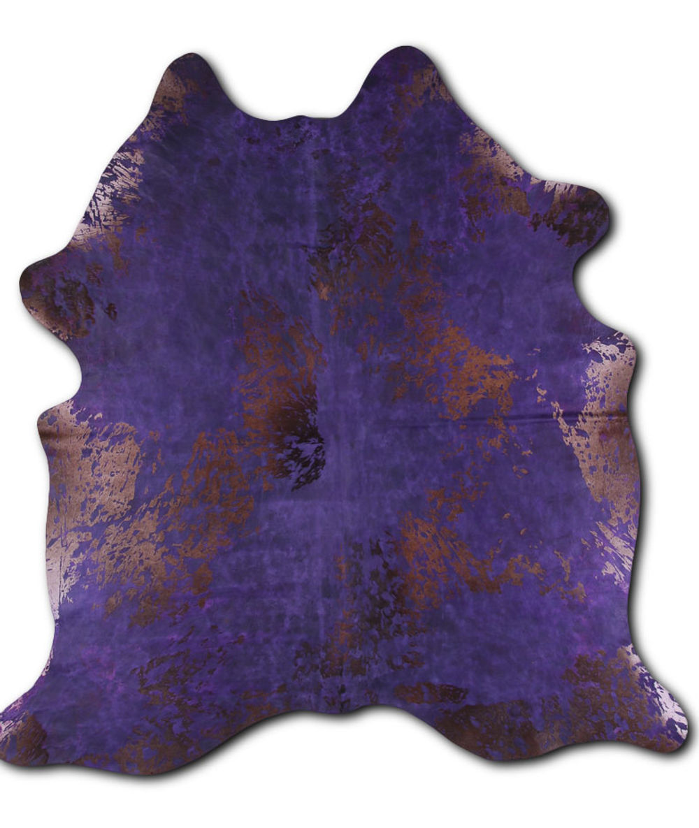 Donate cowhide rugs for sale DISTRESSED PURPLE rug