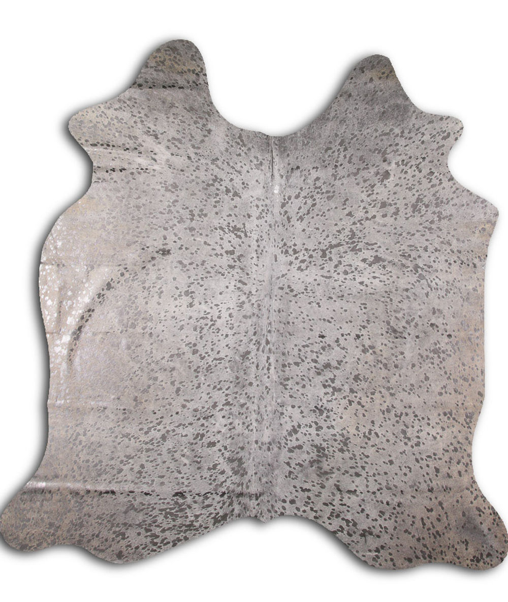 Commodity cowhide rugs for sale GRAPHITE METALLIC ON GREY rug