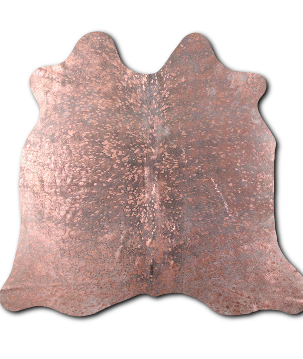 Amusement cowhide rugs for sale ROSE GOLD METALLIC ON GREY rug