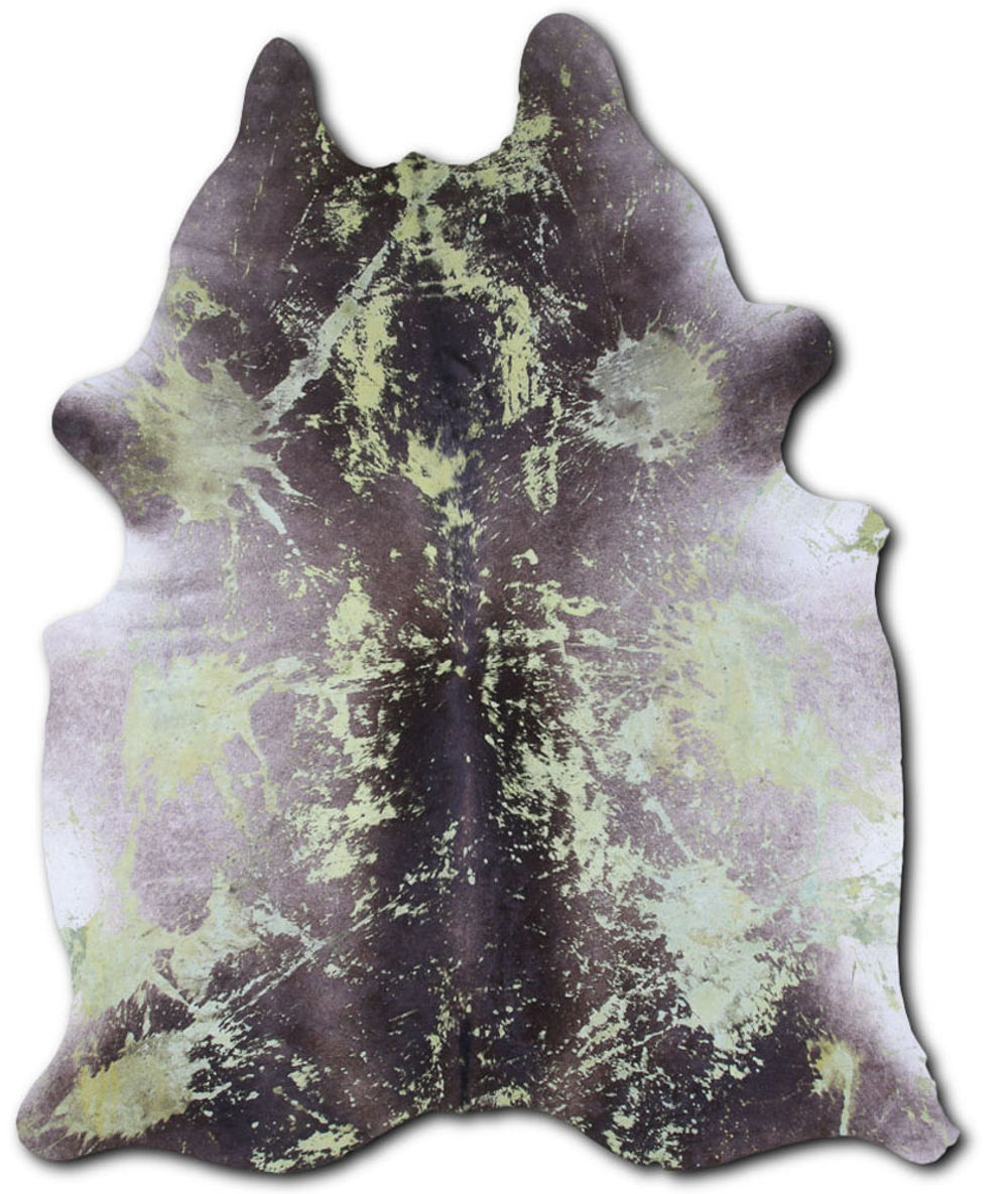 Bingo cowhide rugs for sale DISTRESSED LIME GREEN rug