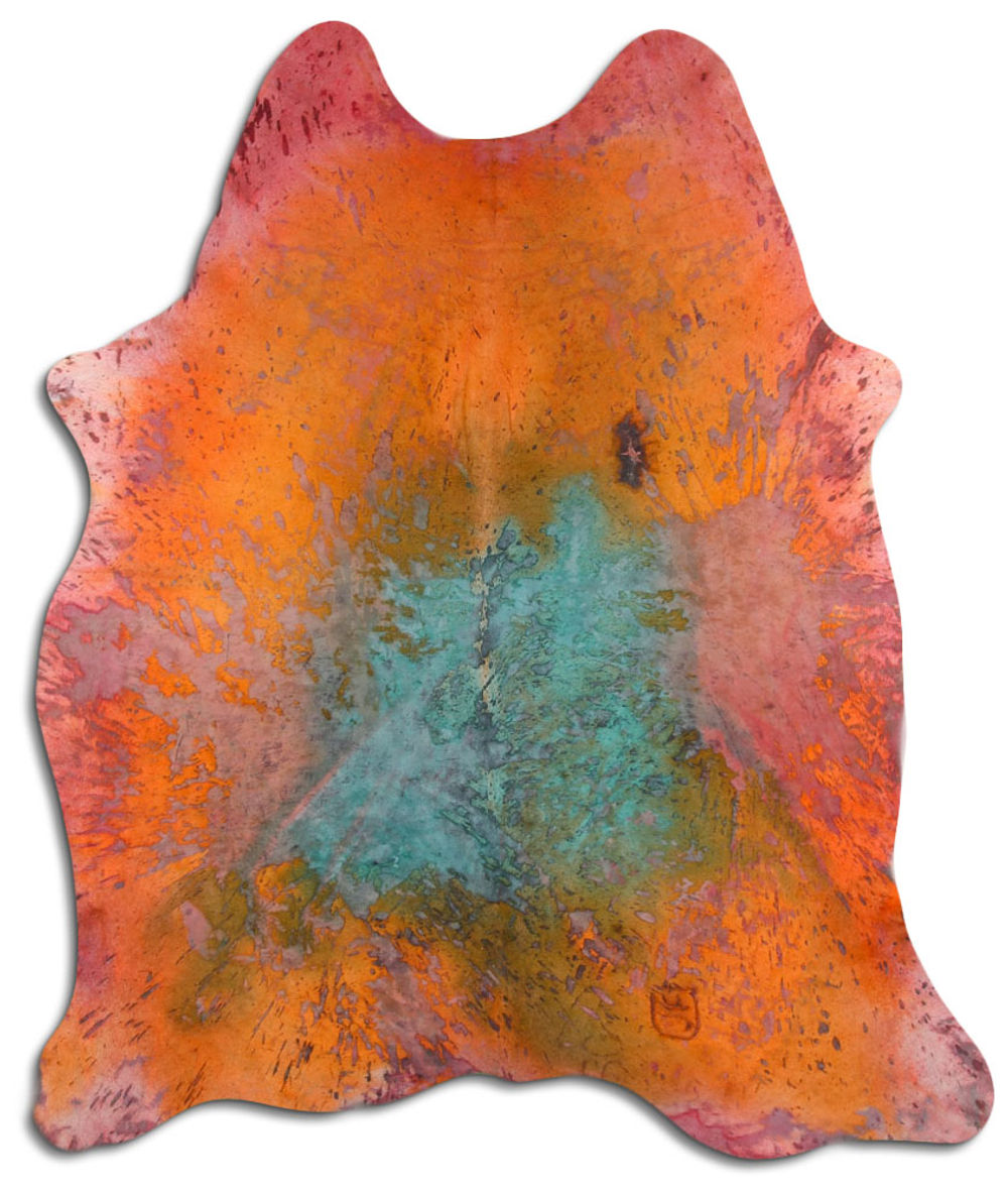 Engagement cowhide rugs for sale DISTRESSED COLORFUL rug