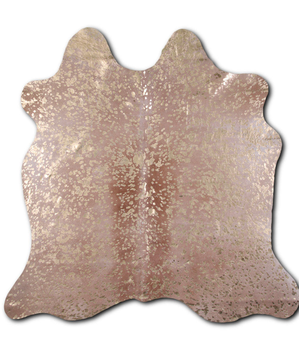 Alternate cowhide rugs for sale GOLD METALLIC ON BROWN rug