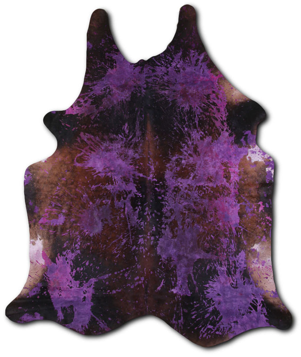 Badassery cowhide rugs for sale DISTRESSED PURPLE rug