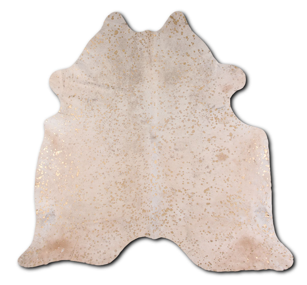 Respond cowhide rugs for sale GOLD METALLIC ON BEIGE rug