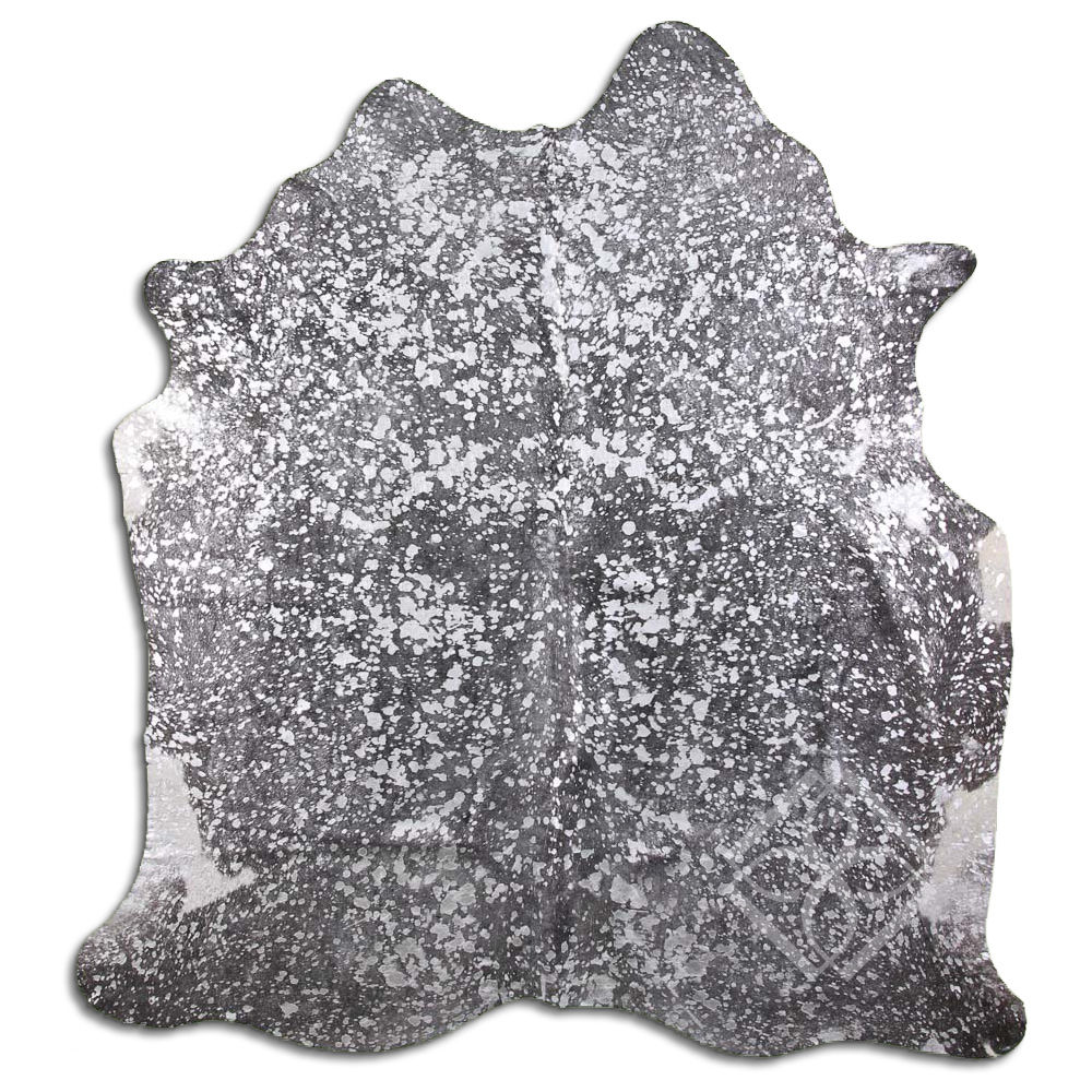 Accountable cowhide rugs for sale SILVER METALLIC ON BLACK rug