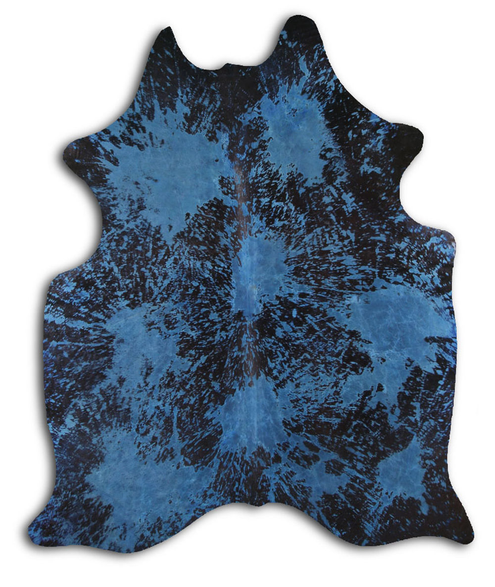 Cosy cowhide rugs for sale DISTRESSED NAVY BLUE rug