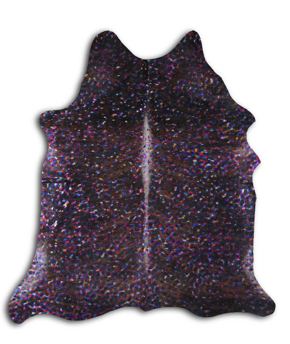 Constructive cowhide rugs for sale COLORFUL METALLIC ON BRINDLE rug