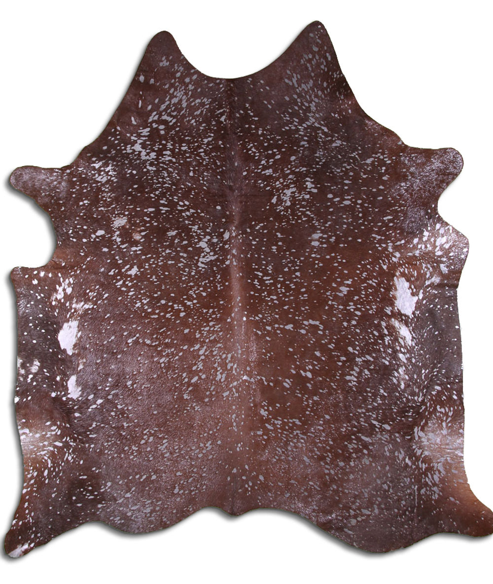 Nifty cowhide rugs for sale SILVER METALLIC ON BROWN rug
