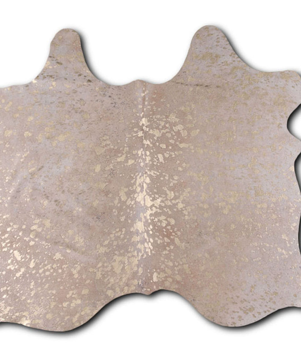 Banging cowhide rugs for sale GOLD METALLIC ON BEIGE rug