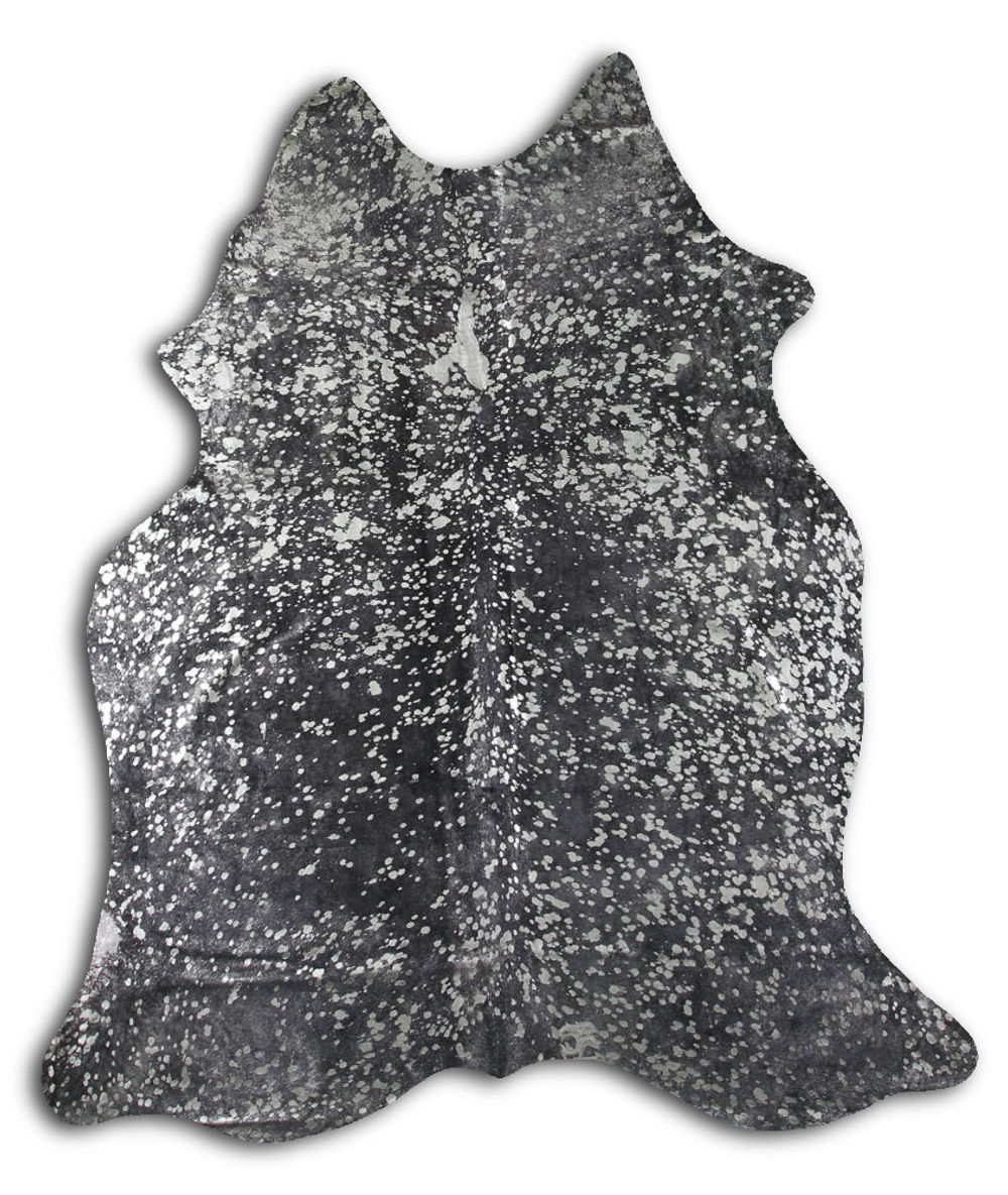 Compacted cowhide rugs for sale CHAMPAGNE METALLIC ON BLACK rug