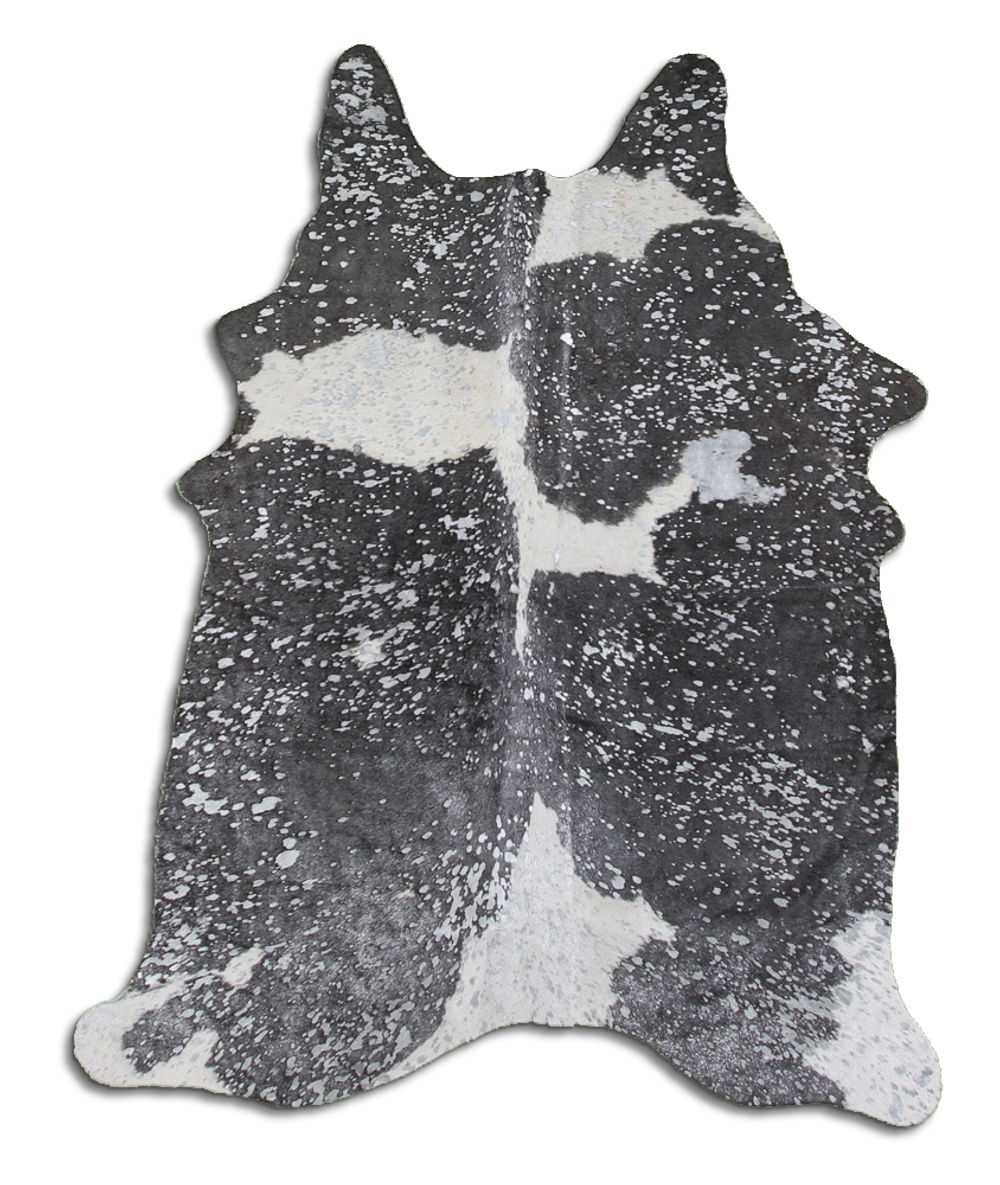 Playful  cowhide rugs for sale SILVER METALLIC ON BLACK AND WHITE rug