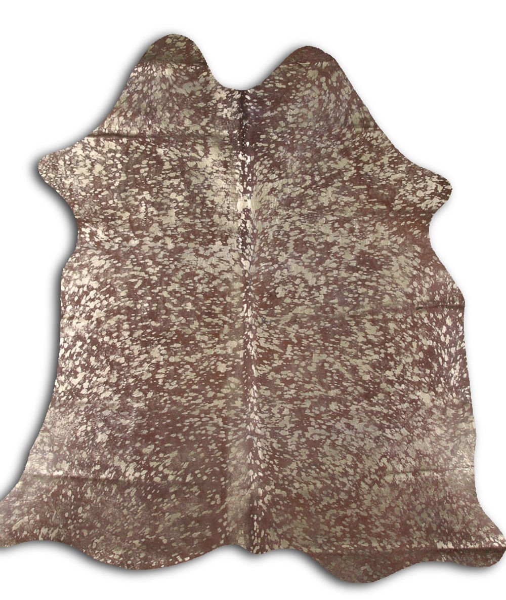 Commutual cowhide rugs for sale GOLD METALLIC ON BROWN rug