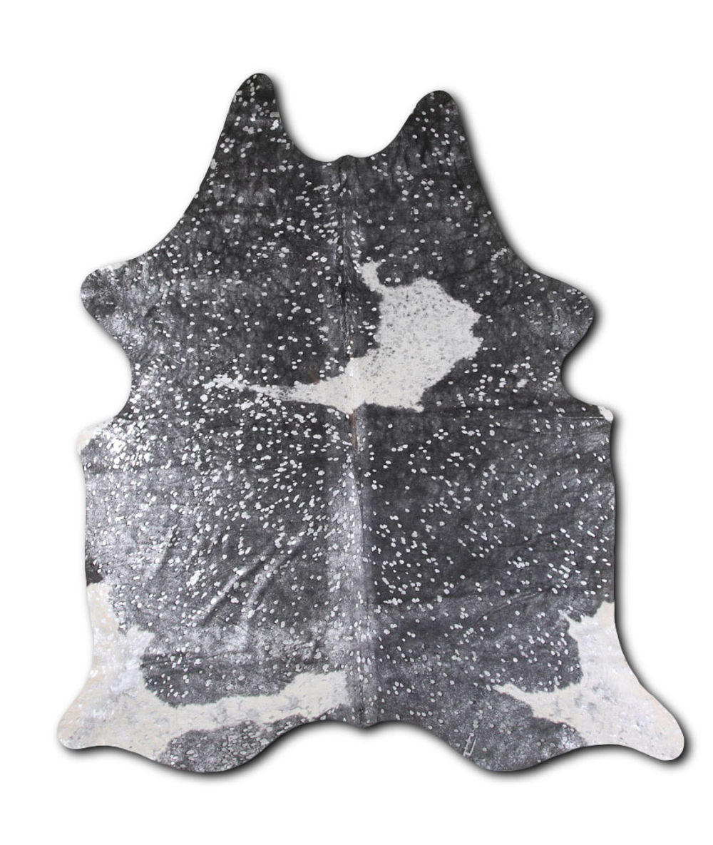 Admirable cowhide rugs for sale SILVER METALLIC ON BLACK AND WHITE rug
