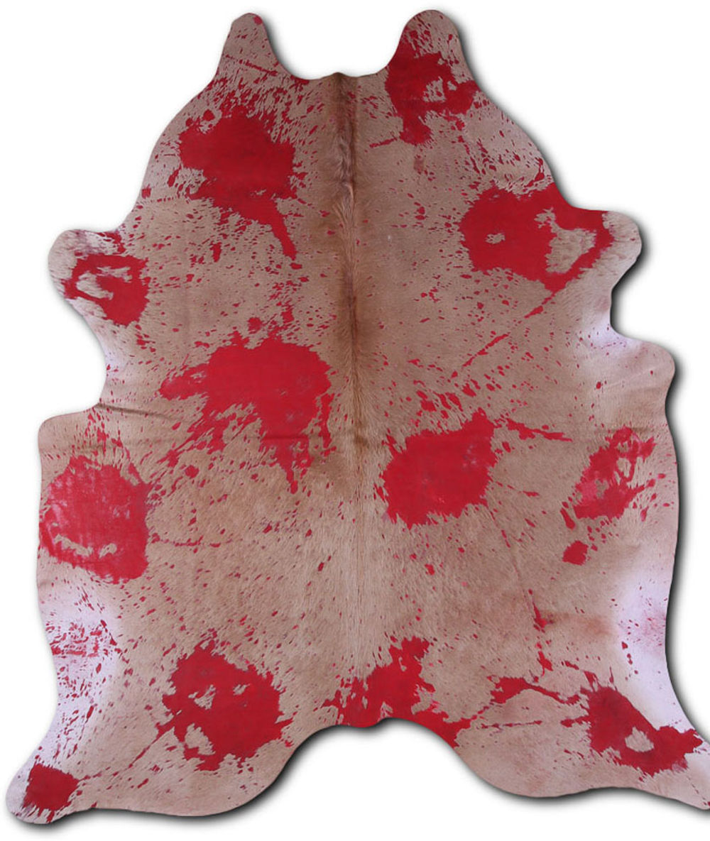 Boho-soul cowhide rugs for sale DISTRESSED RED rug