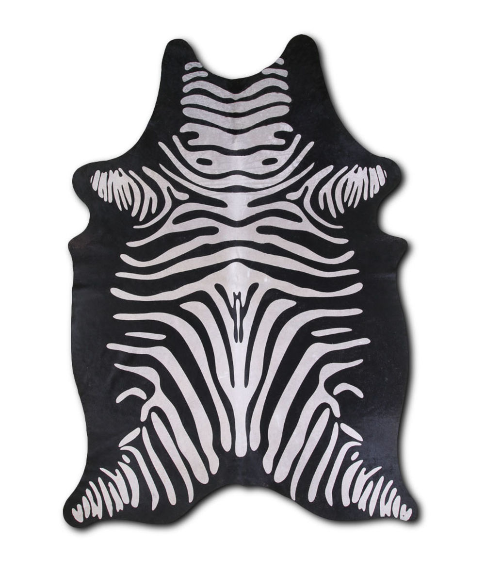 Camelot PRINTED cowhide rugs for sale REVERSE ZEBRA rug