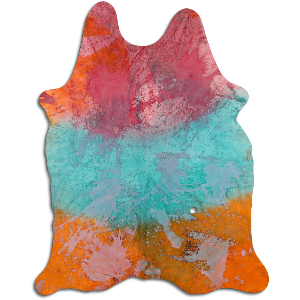 Engaged cowhide rugs for sale DISTRESSED COLORFUL rug