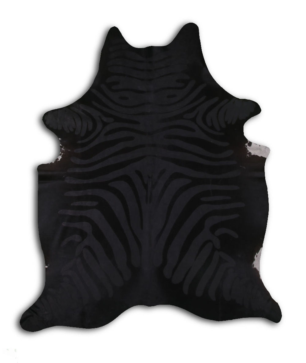 Coordinated cowhide rugs for sale ZEBRA DISTRESSED BLACK ON BLACK rug