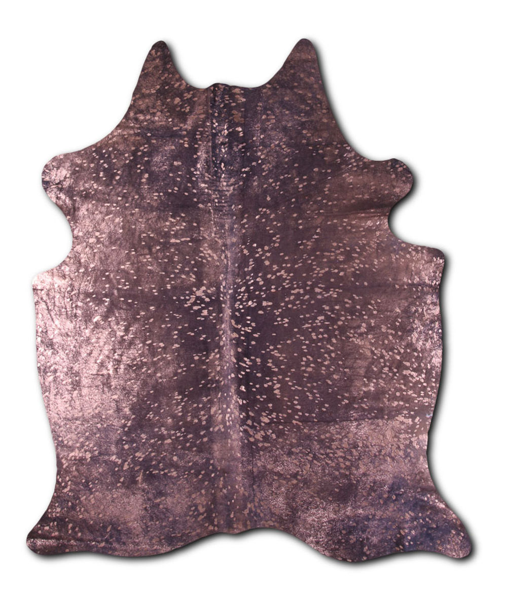 Add cowhide rugs for sale ROSE GOLD METALLIC ON BROWN rug