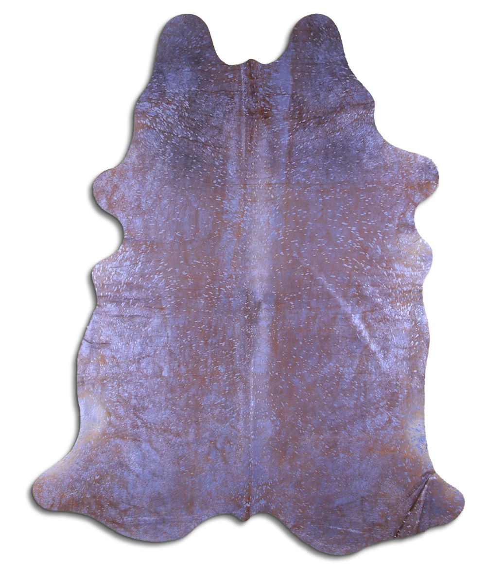 Lordly cowhide rugs for sale PURPLE METALLIC ON BROWN rug