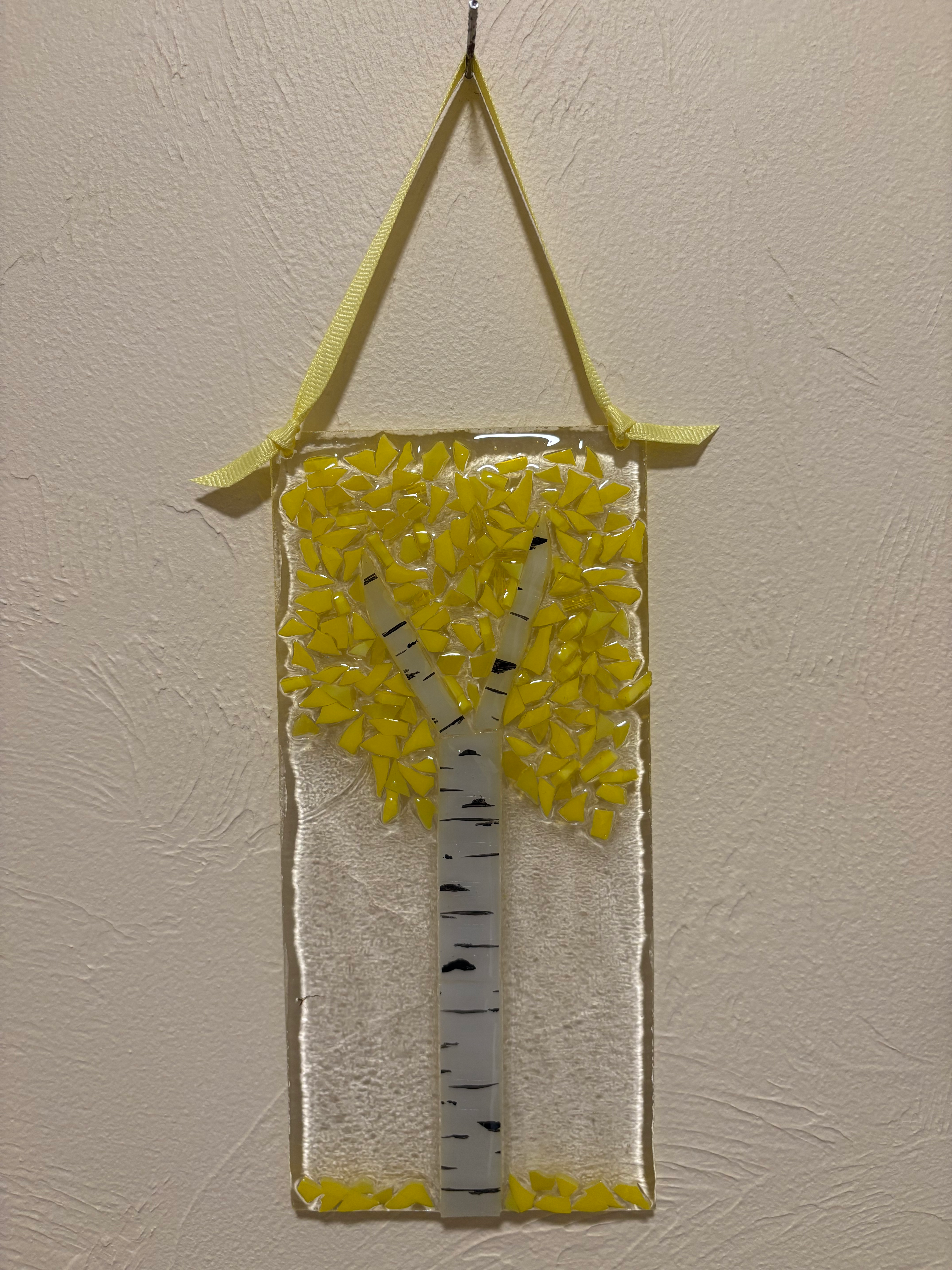 Aspen tree mosaic suncatcher