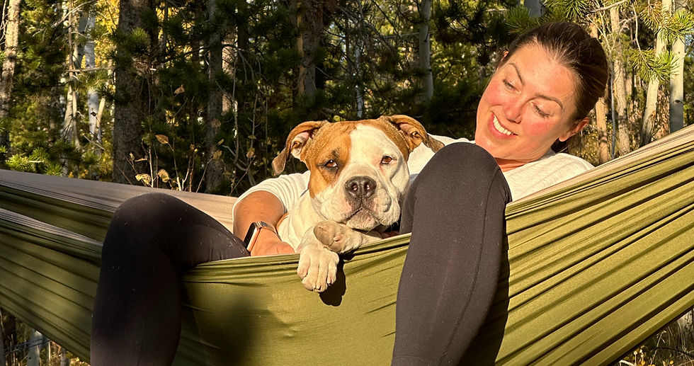Kim Fischer and her dog, Mindi