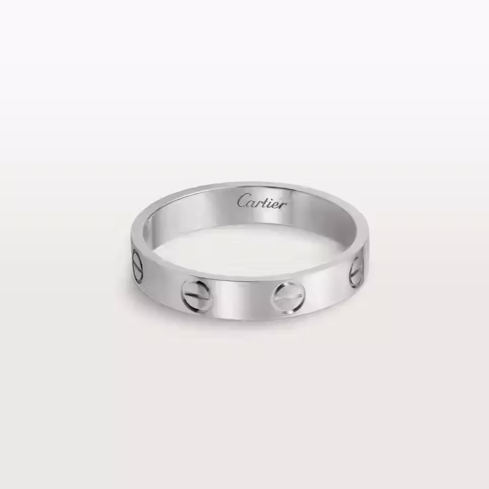 Miniatyrbilde: Cartier Love Ring Small hvitt gull  str.51