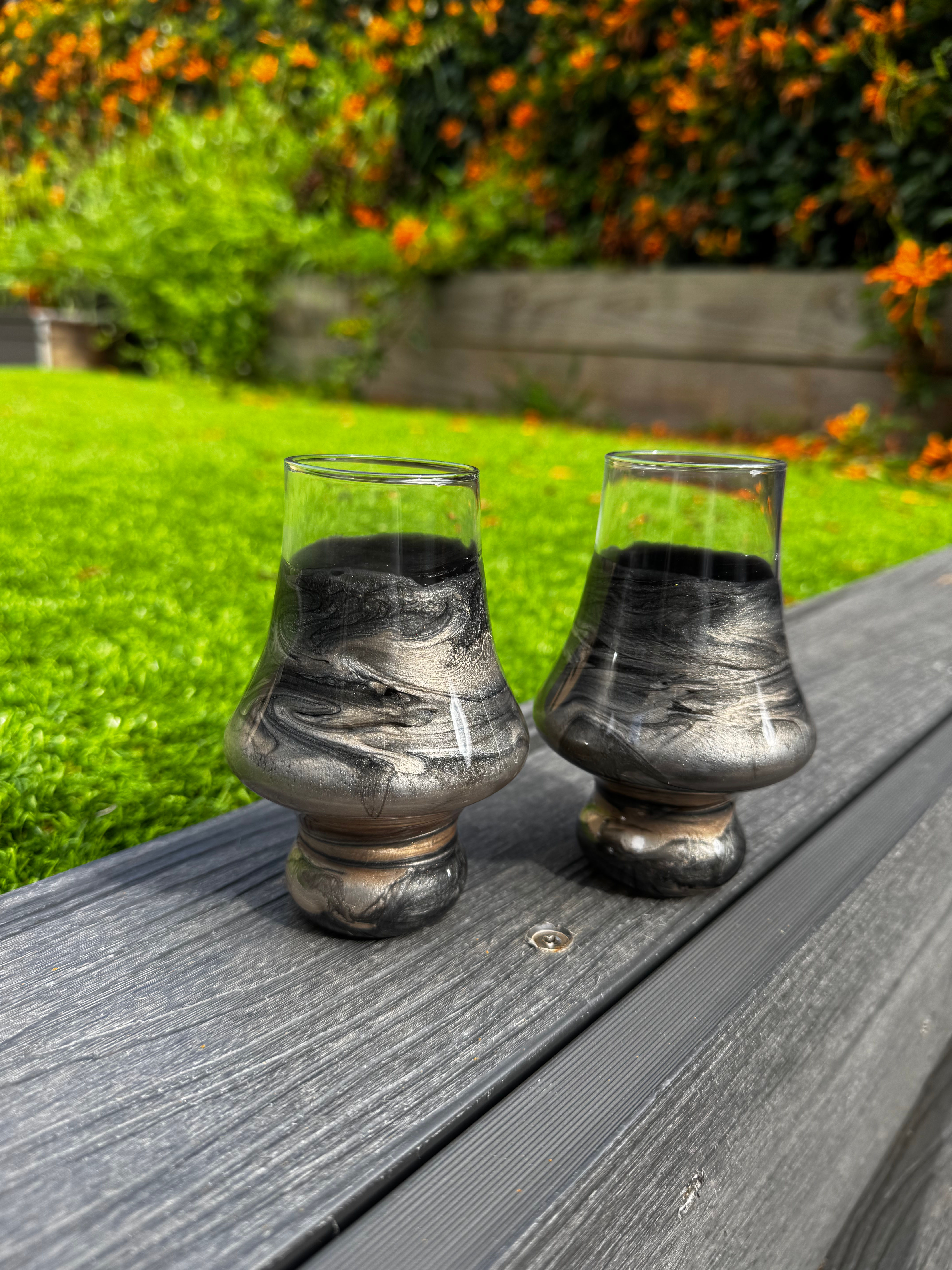 Resin Crystal Whiskey Tasting Glasses (set of 2)