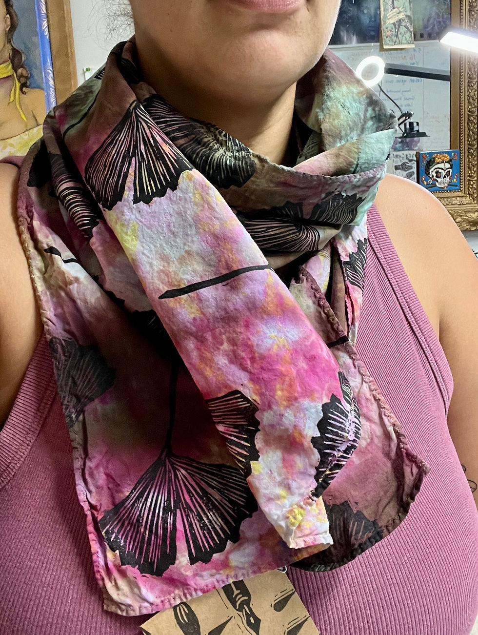 Thumbnail: ‘Ginkgos’ cotton scarf