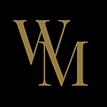 Gold W and M overlaid on a black background