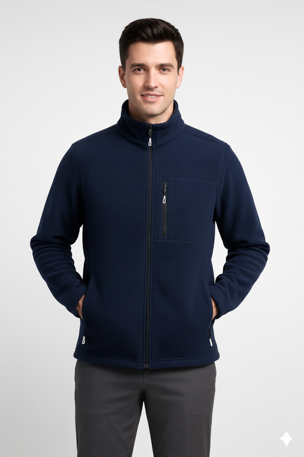 ERKEK POLAR CEKET-LACİVERT(M BEDEN)