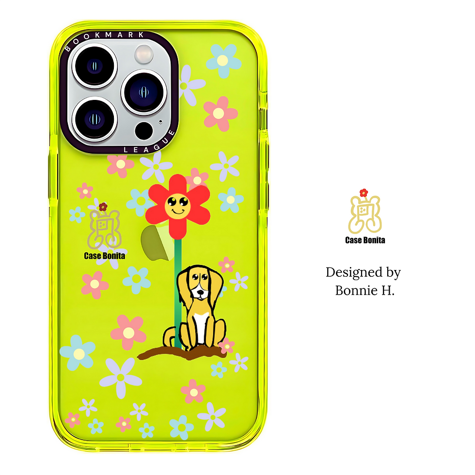 Thumbnail: Dog and Flowers Neon TPU iPhone Case Designed by Bonnie