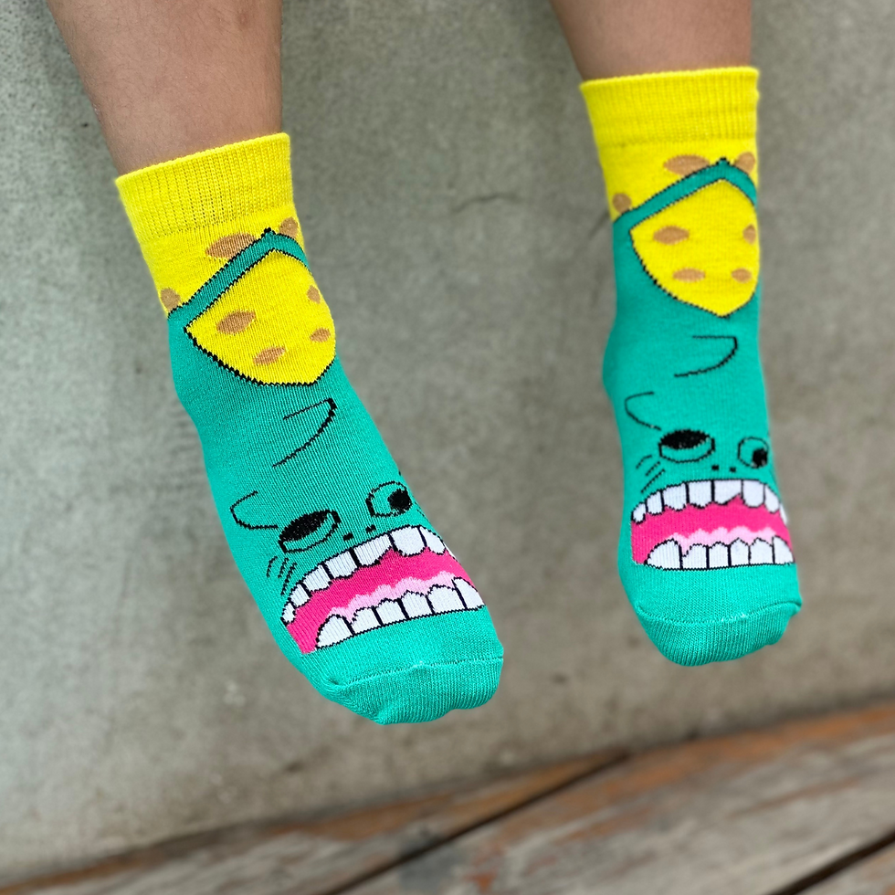 Thumbnail: Colorful Shark Cartoon Fun Socks Designed by Samuel