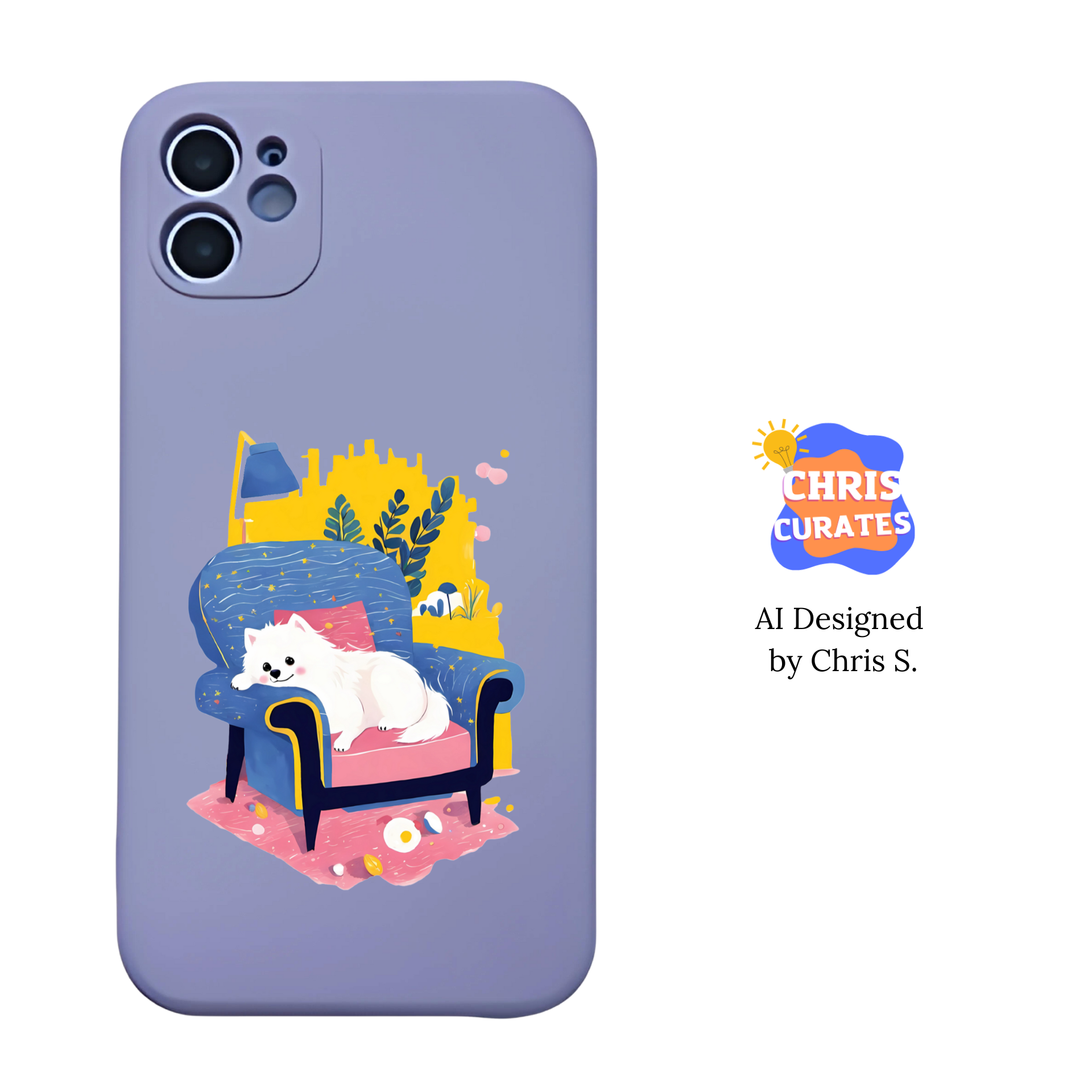 Pomeranian dog Silicone iPhone Case Designed by Chris