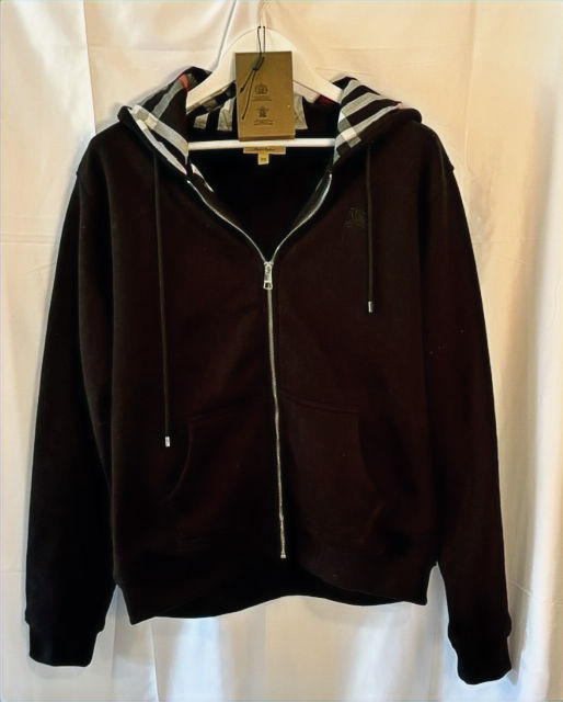 Burberry Check Hood Cotton Hoodie - XXL