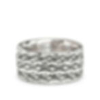 Venus Textured Band Ring in sterling silver, wide textured band on white background