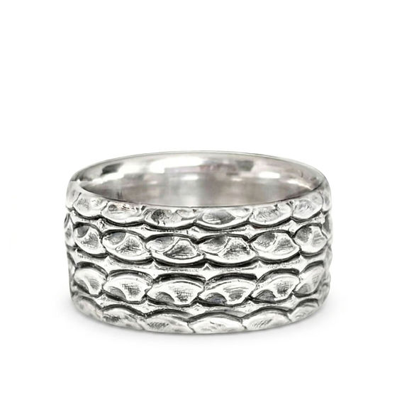 Textured Sterling Silver Band Ring | Venus Textured Band | RyKier