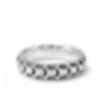 Sterling silver Anemone Pattern Band Ring with repeating carved pattern on white background