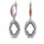 Venus Bare open-front drop earrings in sterling silver with orange sapphires